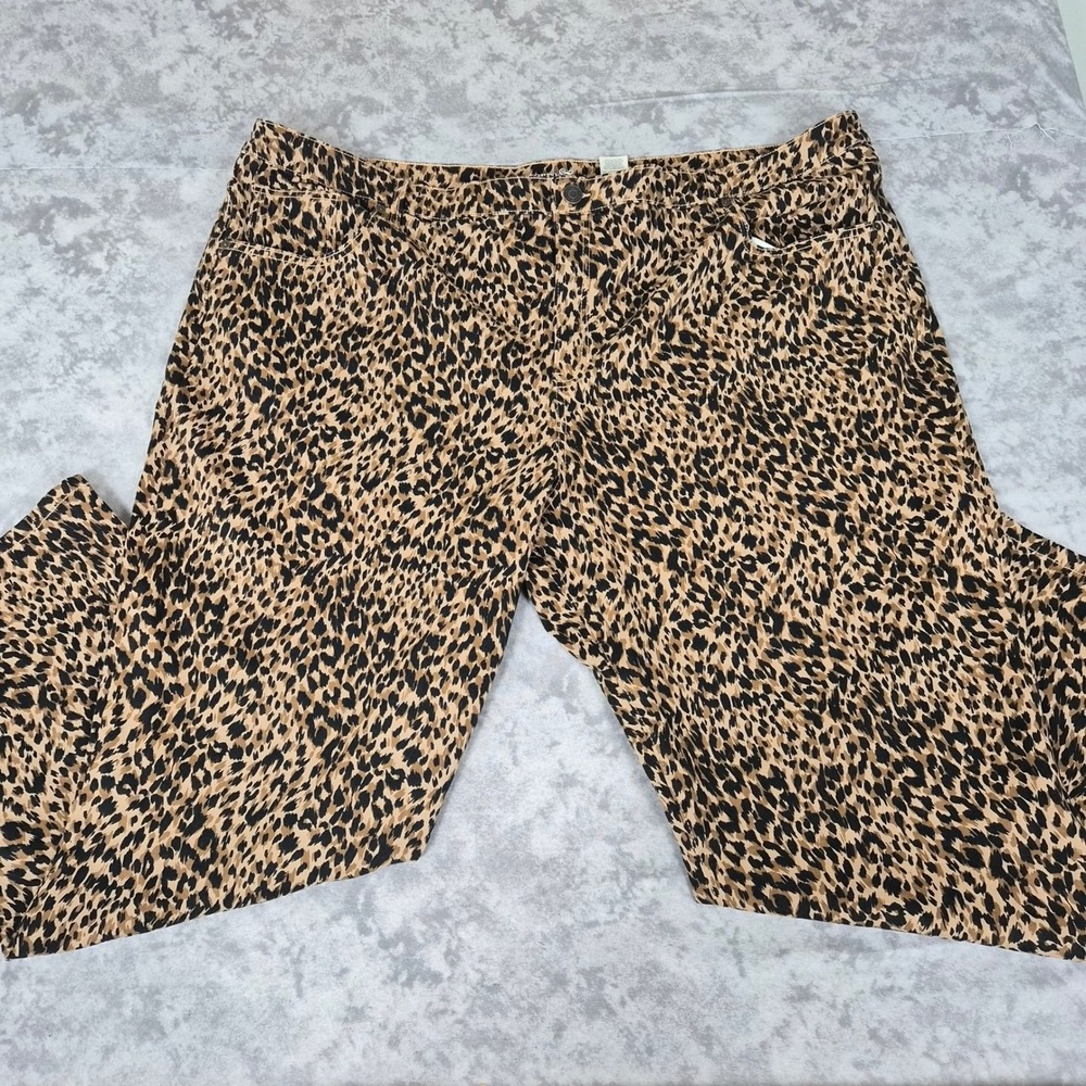 Terra & Sky Leopard Print Pants Women 4X 26W Mob Wife Indie Sleaze High Rise Y2K